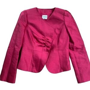 Georgio Armani 2010 runway ready to wear Armani Ruffle fitted silk Jacket EUC 4